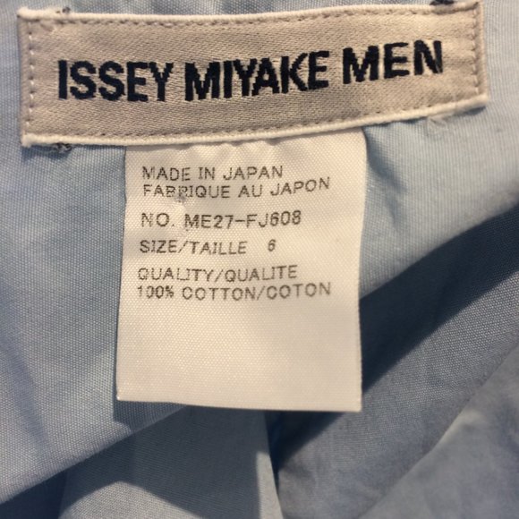 Issey Miyake Men Sz 6 Shirt Vertical Chest Pocket - Picture 2 of 3